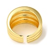 Rack Plating Brass Grooved Open Cuff Rings RJEW-M162-20G-3