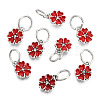 Enamel Style Flower Alloy Rhinestone Charms ENAM-S085-03-3