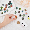 CHGCRAFT 12 Sets 12 Style Luminous Self Adhesive Glass Eyes Cabochons GLAA-CA0001-58-5