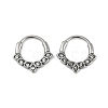 Horse Eye 316 Surgical Stainless Steel Clear Cubic Zirconia Hoop Earrings EJEW-G416-38AS-4