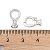 925 Sterling Silver Micro Pave Clear Cubic Zirconia Fold Over Clasps STER-U004-04P-3