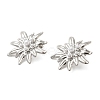 304 Stainless Steel Shell Pearl Flower Stud Earrings for Women EJEW-U020-24P-2