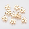 Brass Micro Pave Cubic Zirconia Charms KK-A144-032G-1