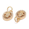 Brass Micro Pave Clear Cubic Zirconia Charms ZIRC-C020-72G-3