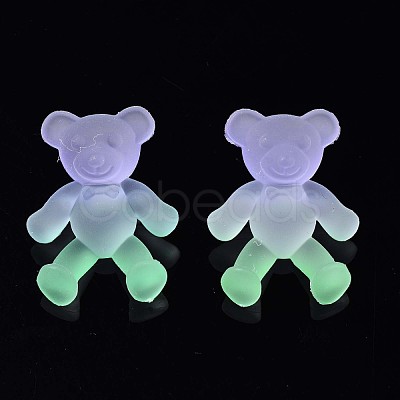 1-Hole Transparent Spray Painted Acrylic Buttons BUTT-N020-001-B03-1