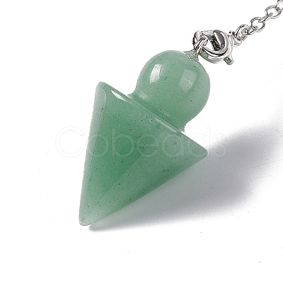 Natural Green Aventurine Cone Dowsing Pendulum Pendants G-G983-04P-03-1