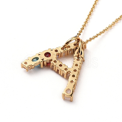 Letter Brass Initial Pendants Necklaces NJEW-JN02584-01-1