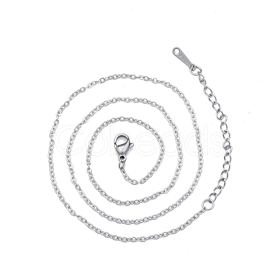 Non-Tarnish 304 Stainless Steel Cable Chains Necklace for Men Women NJEW-N050-A03-S15-1