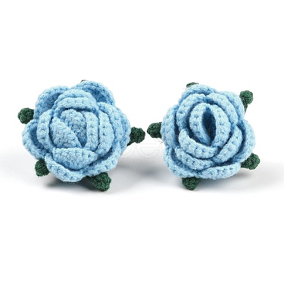 Cotton Knitting Artificial Flower DIY-P082-01G-1