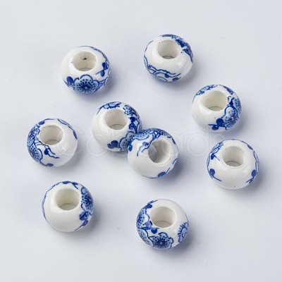 Handmade Porcelain European Beads X-CF257Y-1