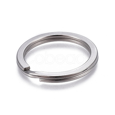 Tarnish Resistant 304 Stainless Steel Split Key Ring Clasps STAS-L226-007A-1