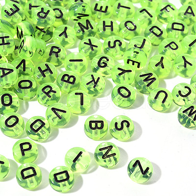 Transparent Light Green Acrylic Beads TACR-YW0001-09B-1