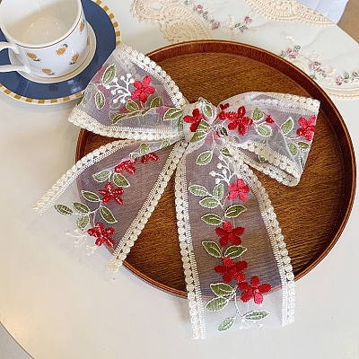 30 Yards Polycotton Embroidery Flower Lace Ribbon PW-WG41477-02-1