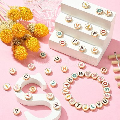 Alloy Enamel Letter Beads ENAM-CJ0001-24-1