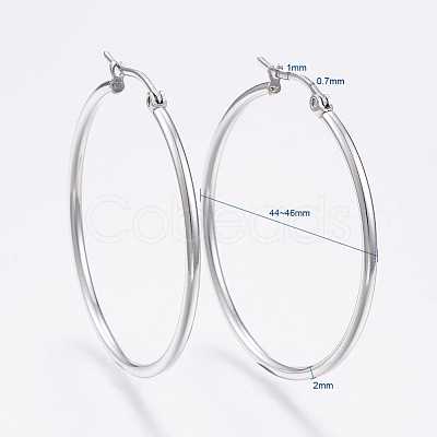 Tarnish Resistant 304 Stainless Steel Big Hoop Earrings EJEW-F105-06P-1