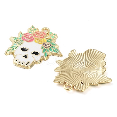 Halloween Theme Rack Plating Alloy Enamel Pendants FIND-Q099-02A-G-1