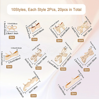 CHGCRAFT 20Pcs 10 Style Zinc Alloy Bag Decorative Buckle Clip FIND-CA0006-49-1