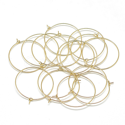 Brass Hoop Earrings X-KK-T032-015G-1