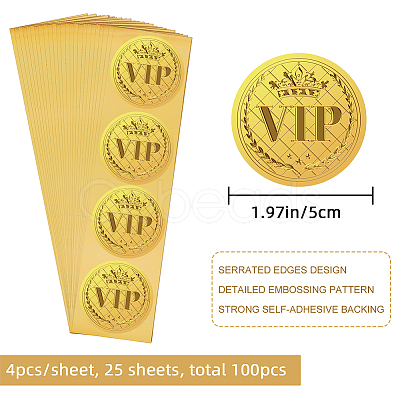 Self Adhesive Gold Foil Embossed Stickers DIY-WH0211-399-1