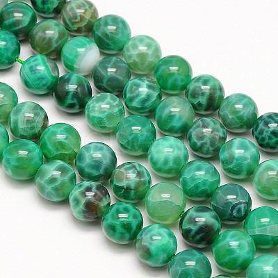 Natural Peacock Agate Round Bead Strands G-N0081-12mm-11-1