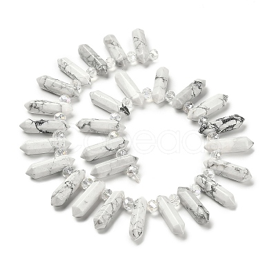 Natural Howlite Double Terminated Point Beads Strands G-H069-A12-01-1