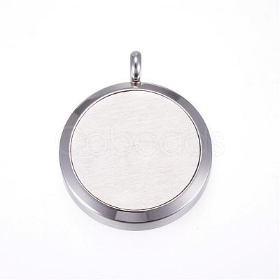 Tarnish Resistant 304 Stainless Steel Diffuser Locket Pendants STAS-N0010-14P-1