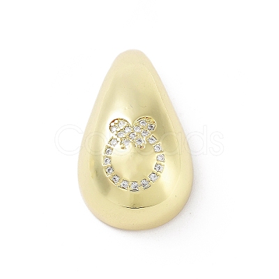 Rack Plating Brass Micro Pave Clear Cubic Zirconia Pendants KK-H474-18G-07-1