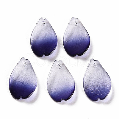 Two Tone Transparent Spray Painted Glass Pendants GLAA-S190-014D-01-1