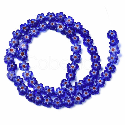 Handmade Millefiori Glass Bead Strands LAMP-J035-6mm-31-1