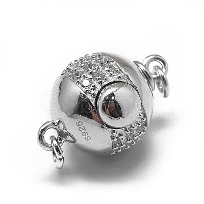 Rhodium Plated 925 Sterling Silver Box Clasps STER-L057-008C-1