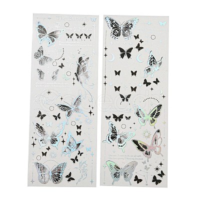 2Pcs Butterfly Waterproof PET Stickers DIY-G116-03D-1