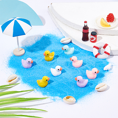 PandaHall Elite 100Pcs 5 Colors Mini Resin Ducks DJEW-PH0001-19-1