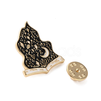 Gothic Fantasy Book Zinc Alloy Black Enamel Pin Brooches JEWB-D070-02G-01-1