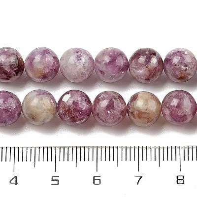 Natural Lepidolite/Purple Mica Stone Beads Strands G-G160-A01-01-1