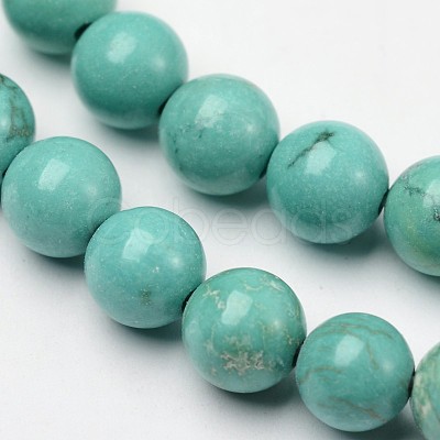 Round Dyed & Heated Natural Magnesite Beaded Strands G-L373-01-8mm-1