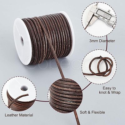 Cowhide Leather Cord WL-WH0010-01B-1