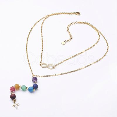 304 Stainless Steel Tiered Necklaces NJEW-JN01758-1