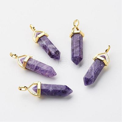 Natural Charoite Pointed Pendants G-G902-A03-1