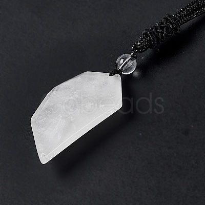 Natural Quartz Crystal Dagger Shape Pendant Necklace G-E588-02G-1