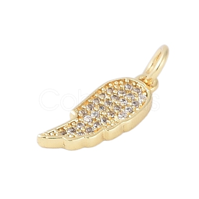 Rack Plating Brass Micro Pave Clear Cubic Zirconia Pendants KK-Z060-16G-1