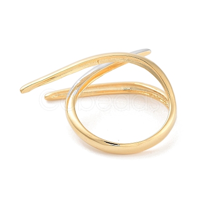 Brass Open Cuff Ring for Women RJEW-C102-07GP-1