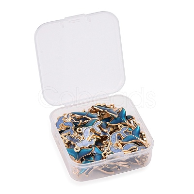 50Pcs 2 Style Alloy Enamel Pendants X1-ENAM-LS0001-10LG-1