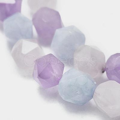 Natural Aquamarine & Rose Quartz & Amethyst Beads Strands G-K303-B07-10mm-1