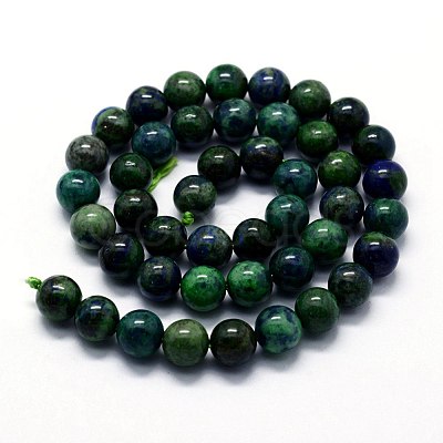 Natural Chrysocolla and Lapis Lazuli Beads Strands X-G-I199-37-8mm-1