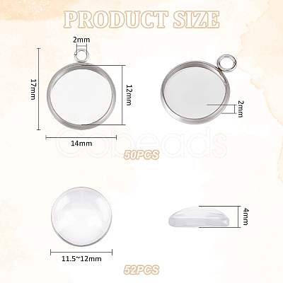 Unicraftale DIY Half Round Pendants Making Kits DIY-UN0002-40P-1