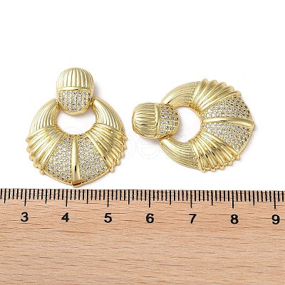 Rack Plating Brass Micro Pave Clear Cubic Zirconia Pendants KK-M268-04G-1