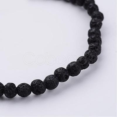 Natural Lava Rock Beaded Stretch Bracelets BJEW-JB02459-08-1