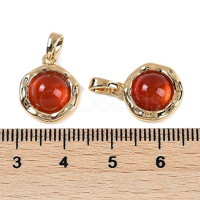 Natural Carnelian(Dyed & Heated) Pendants KK-P283-53G-01-1