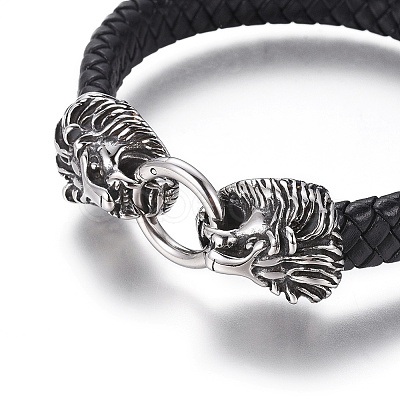 Braided Leather Cord Bracelets BJEW-F399-F-1