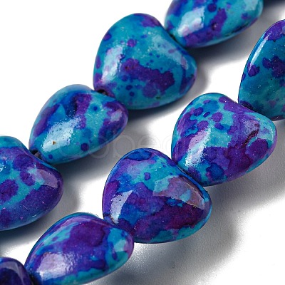 Spray Painted Synthetic Turquoise Beads Strands G-E617-B08-03-1